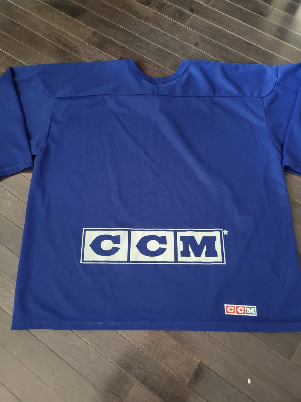 Vintage CCM Men’s Royal Blue Hockey Jersey With Bold CCM Branding